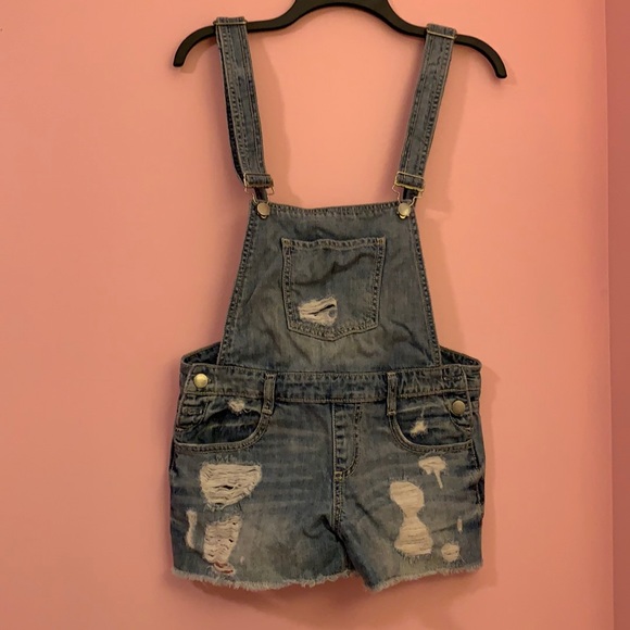 2.1 denim jean short overall - Picture 1 of 4